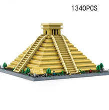 

Disney Mickey mouse Around the World block maya civilization Pyramid Mexico model brick educational toy collection nanobrick