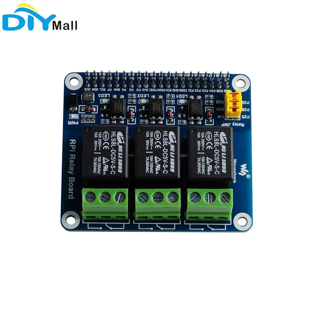 Waveshare Rpi Scheda Relè 3 Canale Del Modulo Relè Di Potenza Per Raspberry Pi A +/B +/2B/3B/3B +