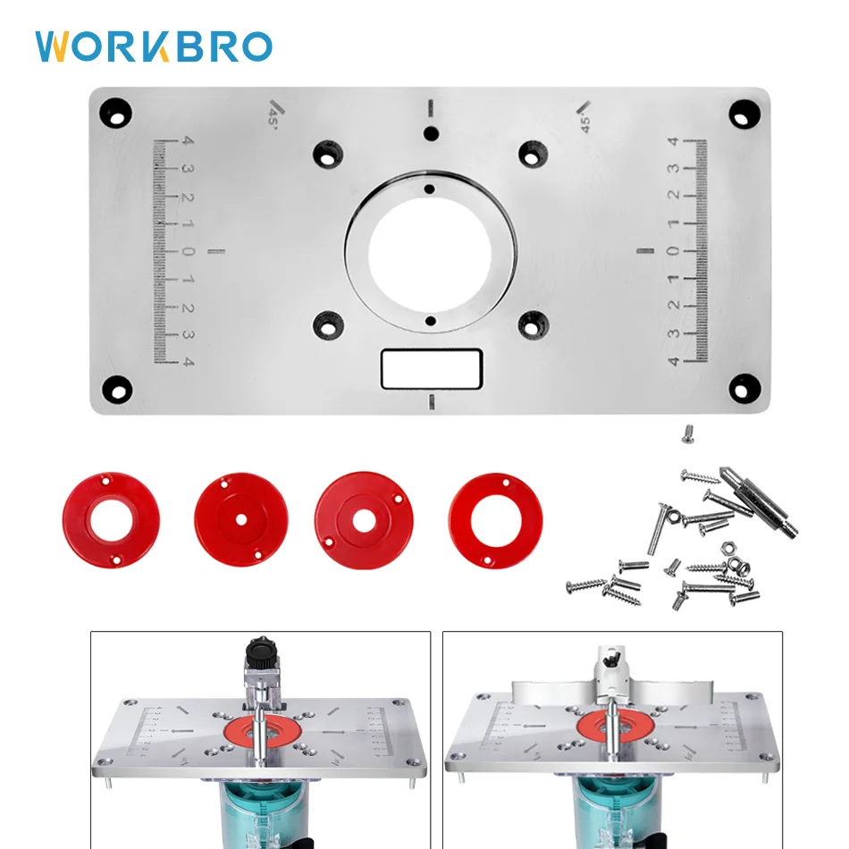 

Woodworking Slotting Wood Milling Guide Multifunction Aluminum Router Table Insert Plate Trimming Machine Flip Plate 120x235x8