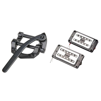 

2 Set Electric Guitar Parts: 1 Set Vibrato Tailpiece Tremolo Bridge & 1 Set Guitar Double Coil Humbucker Pickups Set