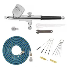 Двойное действие подачи Аэрограф 0,3 мм сопла 7CC чашки гравитации воздуха-кисти пистолет-распылитель комплект для макияжа ногтей воздушный гвоздь пистолет комплект компрессор