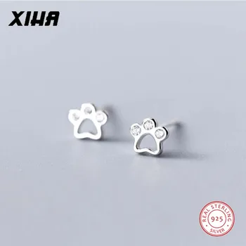 

Funny Cute Small Tiny Dog Cat Footprint Paw Stud Earrings for Kids Girls 925 Sterling Silver Pierced Earings Fashion Jewelry
