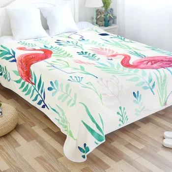 

Flowers Tropical Flamingo Coral Fleece Blanket For Bed Throw Blanket Picnic Travel Weighted Blanket Bedspread Kids Sofa Blanket