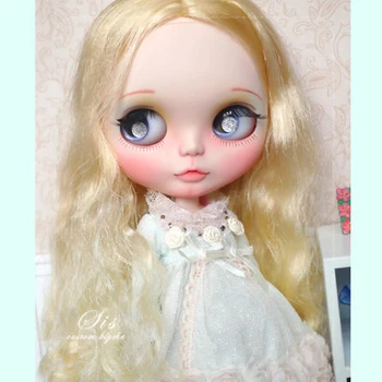 

ICY 19 joint blyth doll with makeup face white skin with hair Girl gift Gradient eyelid cat girl theme makeup doll