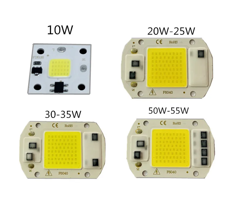20PCS LED COB 10W 25W 35W 55W LED Chip beads AC 220V good quality Smart IC Fit For DIY High power driverless for flood light