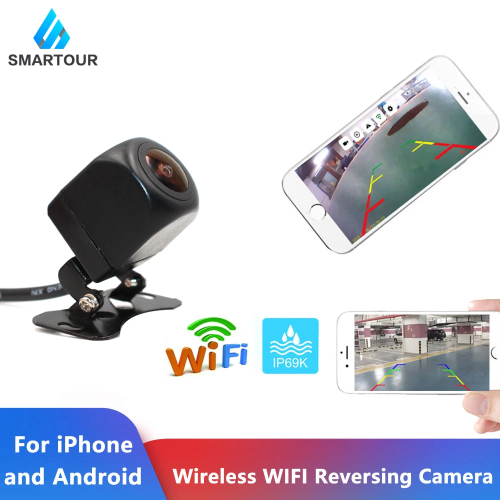 

Smartour Car Rear View Camera Automobile WiFi Wireless Reverse HD 150 Degree Night Vision Backup Camera For Iphone IOS Android