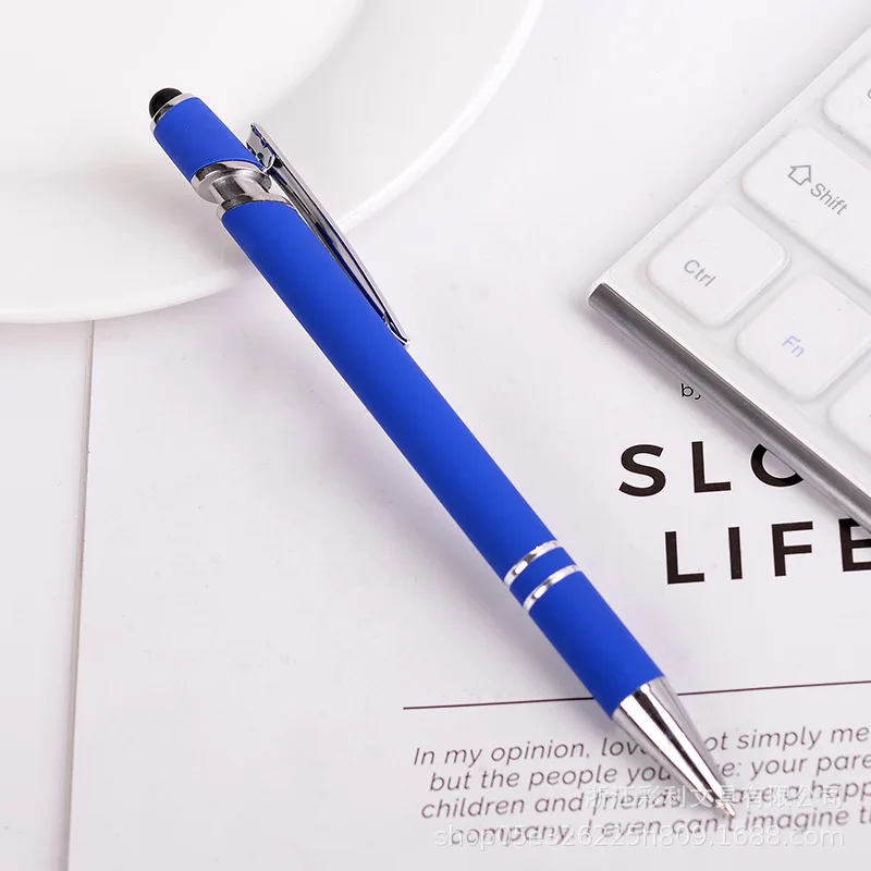 Металлическая Шариковая Ручка-распылитель пластиковая ручка с сенсорным экраном из прессованного металла ручка офисные письменные принадлежности ручка - Цвет: Bright blue