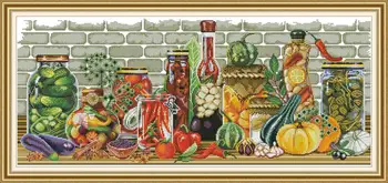 

kinds of vegetables Printed Canvas DMC Counted Fabric Chinese Cross Stitch Kits printed Cross-stitch set Embroidery Needlework