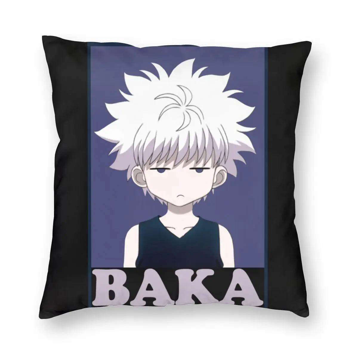 

Hunter X Hunter Killua Zoldyck Baka Square Pillow Case Polyester Cushions for Sofa Creative Pillowcover Home Decor