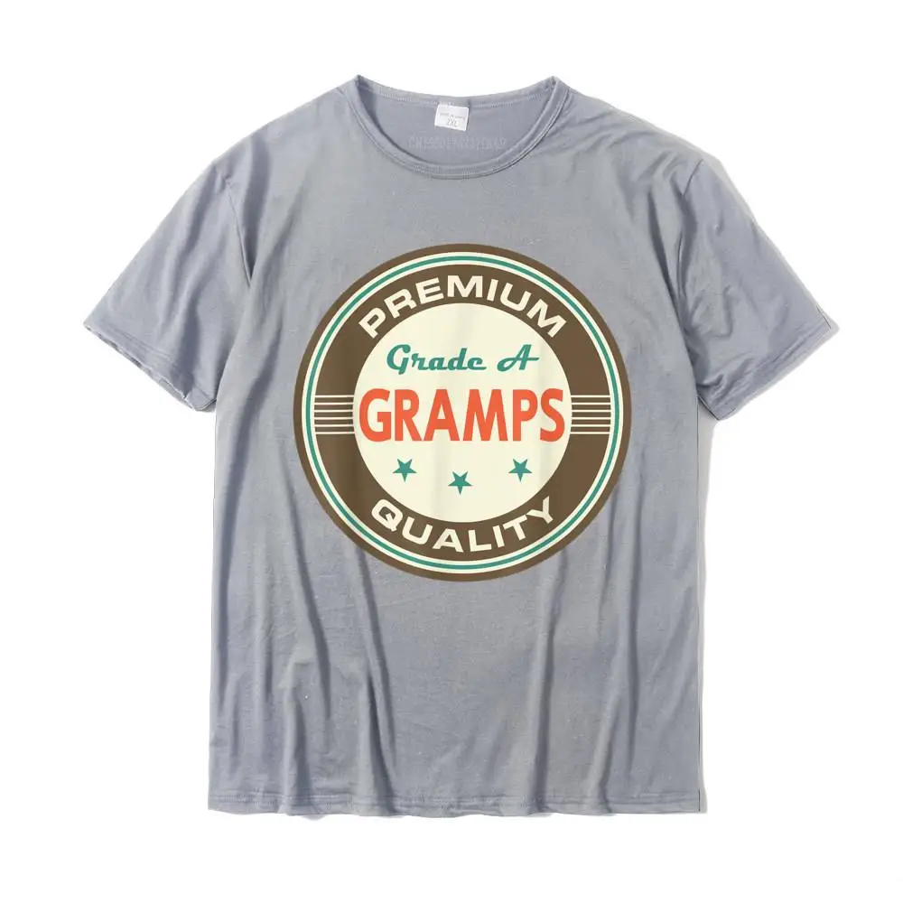 Fitted Printed Crazy T Shirt Crew Neck Pure Cotton Boy Tops T Shirt Short Sleeve Summer Autumn Crazy Tops & Tees Gramps Vintage Logo Gift Tee T-shirt__MZ15931 grey