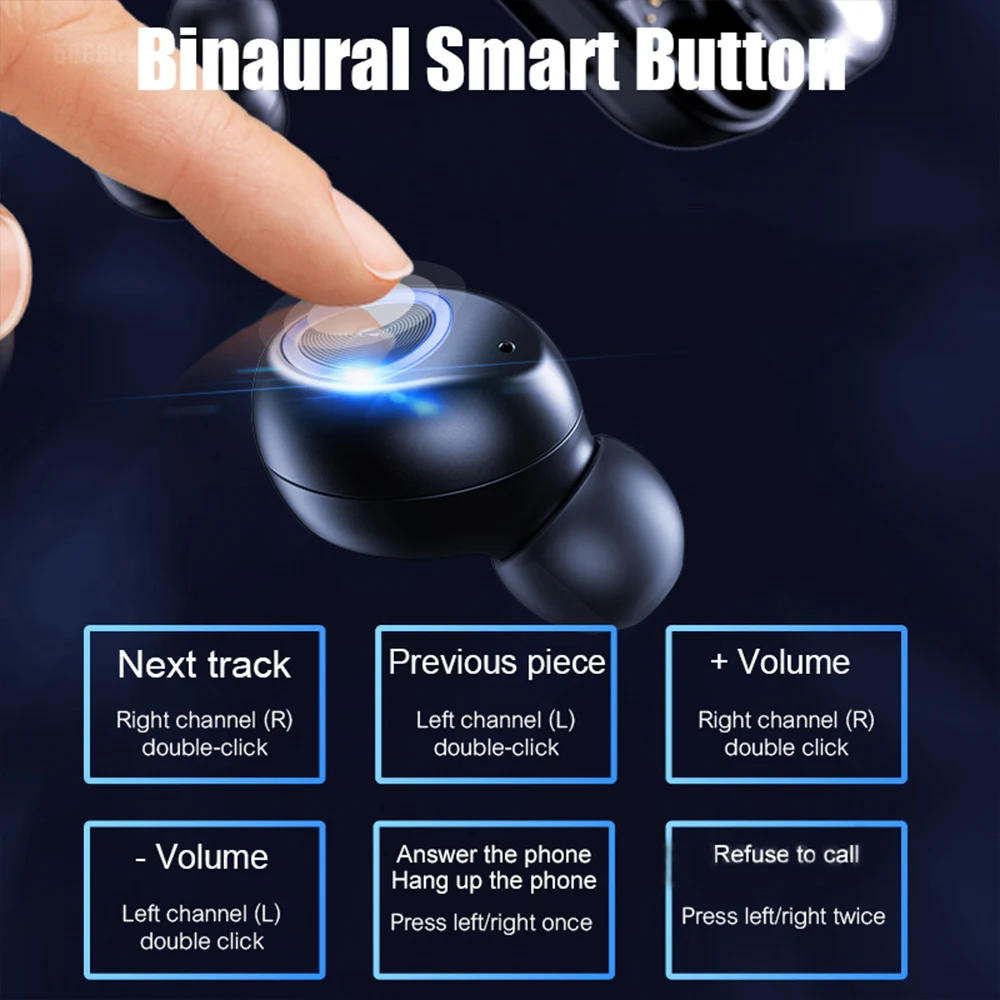 V10 V5 0 Bluetooth Stereo Earphone Wireless Waterproof Touch Earbuds Headset Battery LED Display Type c Charge Case earbuds