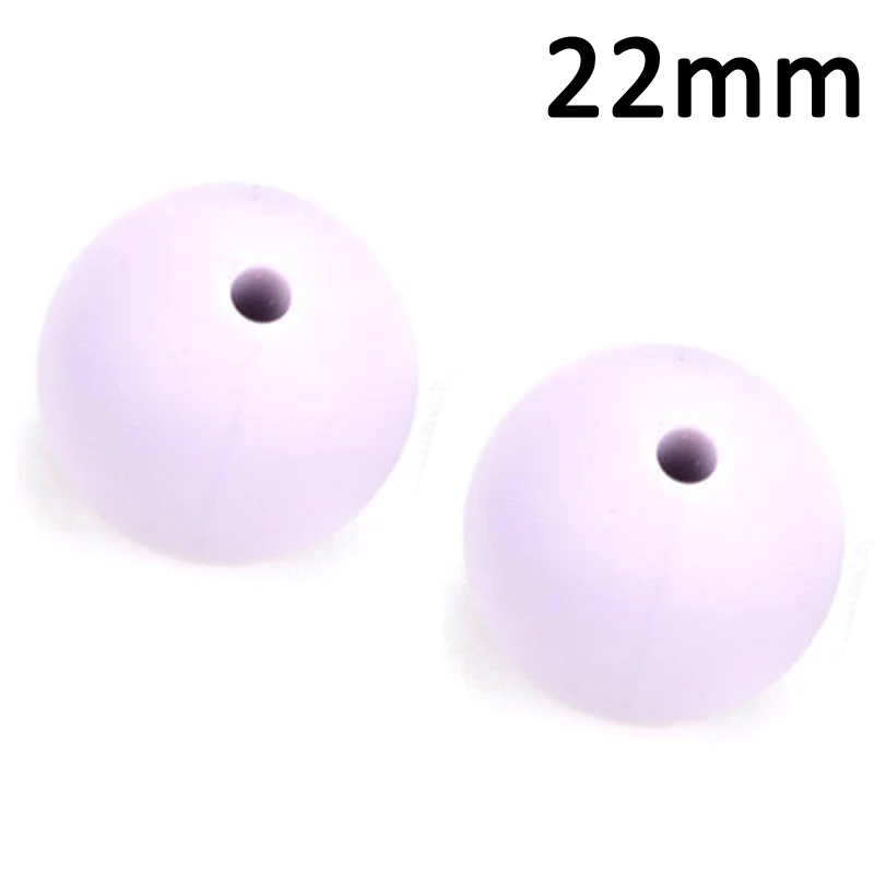 Lavender fog LOFCA 10 шт. 22 мм круглые силиконовые бусины для прорезывания зубов для силиконовых Прорезывания Зубов Ожерелье Прорезыватель для зубов пищевой силикон прорезыватель BPA бесплатно - Цвет: Lavender fog
