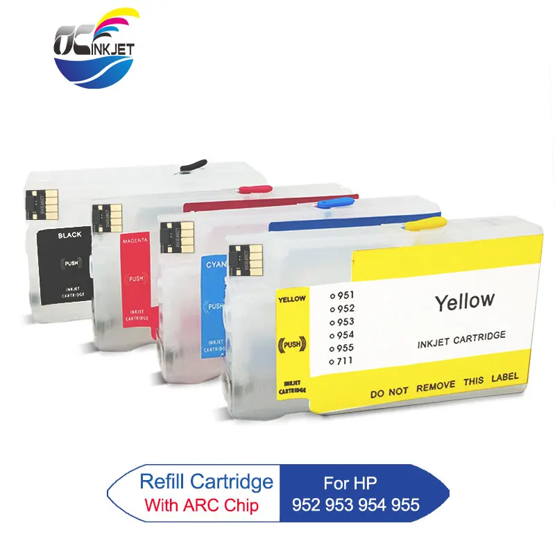 Ocinkjet 952 953 954 955 заправка картриджей с ARC чип для hp OfficeJet 7730 7740 8210 8710 8715 8720 8725 8728 8730 8740
