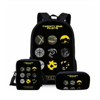 

Twenty one pilots Printed School Bags Backpacks rucksack black plecak Teenager Boys Girls Orthopedic Satchel