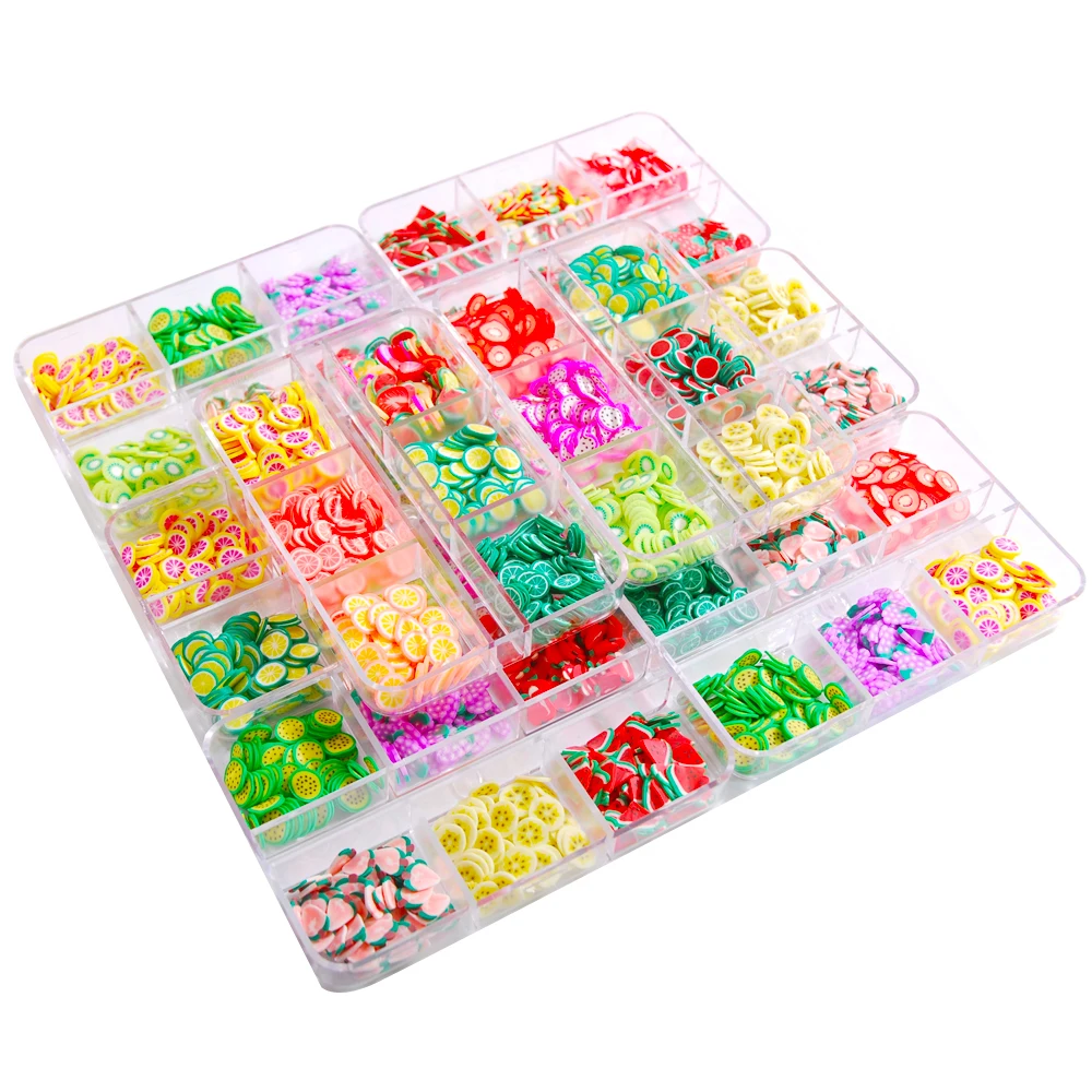

Nail Art Sequins Kawaii Accessories The Shape Of Fruits Polymer Clay Ornament Scrapbooking DIY Crafts For Miniature Making 1Box