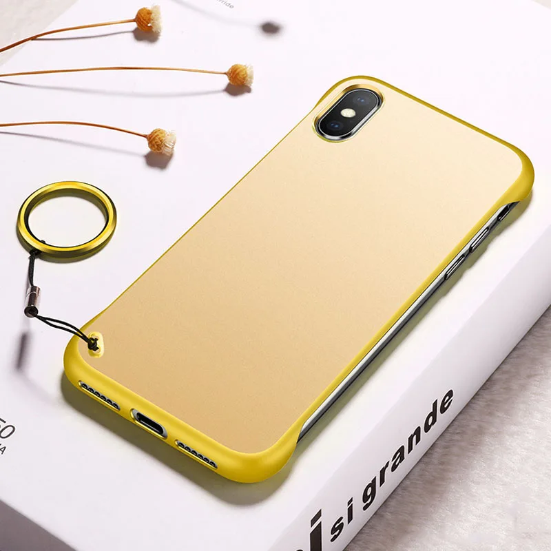 

Frameless Finger Ring Case For OPPO RX17 Neo K1 R15X Reno Z R15 F11 R17 Matte Transparent Hard PC + TPU Phone Cover