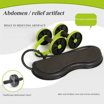 

LOOZYKIT Wheel Roller Stretch Elastic Abdominal Resistance Pull Rope Tool Double Roller For Abdominal Muscle Trainer Exercise