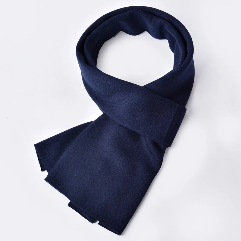 Зимний шерстяной шарф, мужской бренд, шерсть, шали и обертывания для джентльменов, приятный на ощупь шарф, мужские одноцветные теплые длинные серые шарфы