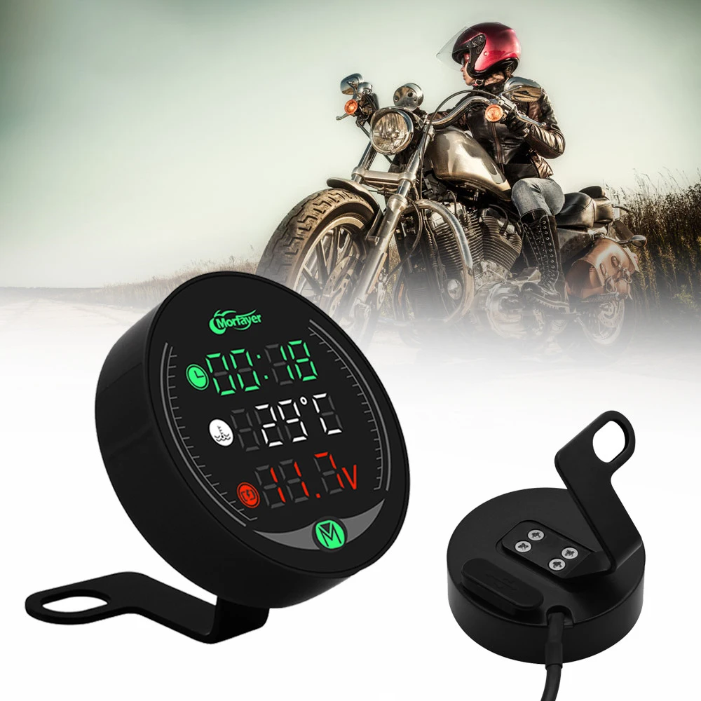 For Yamaha XT660 TMAX 500 530 XP 500 530 TX125 Adventure Motorcycle Tester LED Display Waterproof Voltmeter Multifunction Meter
