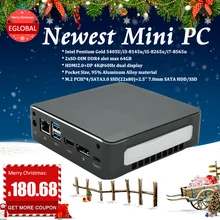8th Gen Core i5 8265U I7 8565U Smallest Desktop Mini PC Gaming Computer Barebone Type-C DP VGA LAN AC WIFI Bluetooth TV BOX