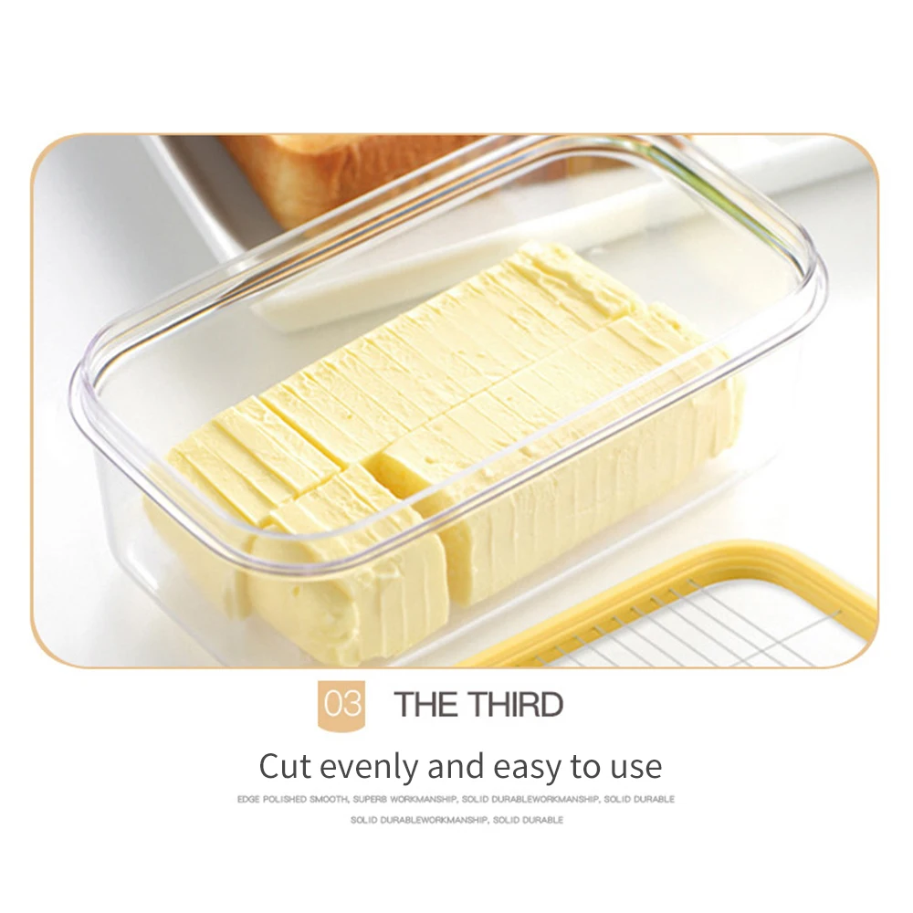 New Plastic Butter Dish With Lid Butter Keeper Container Storage Cutter Slicer Great For Kitchen Storage& Decor