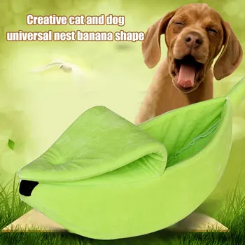

Pet Dog Bed Banana Shaped Winter Warm Soft Kennel Cat Bed House HKS99