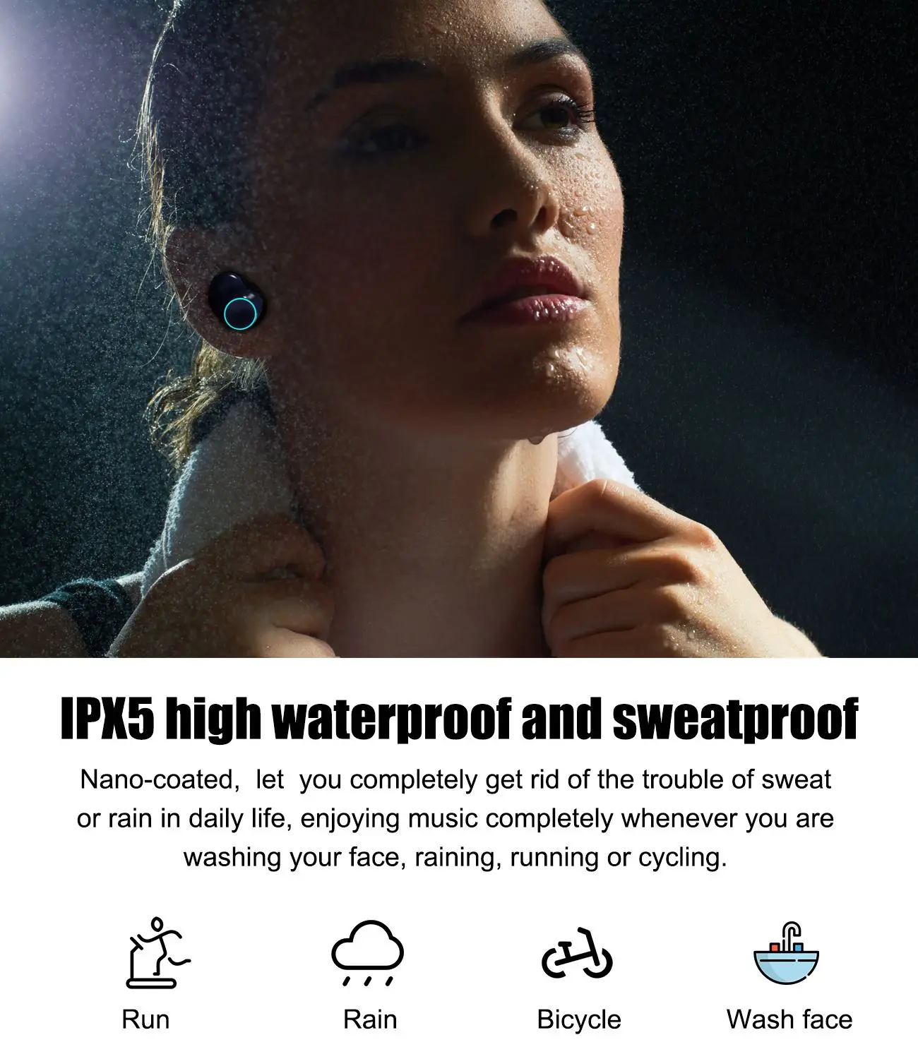 TWS T3 Bluetooth 5,0 беспроводные наушники мини-вкладыши бинауральные истинные беспроводные наушники водонепроницаемые спортивные наушники с защитой от пота