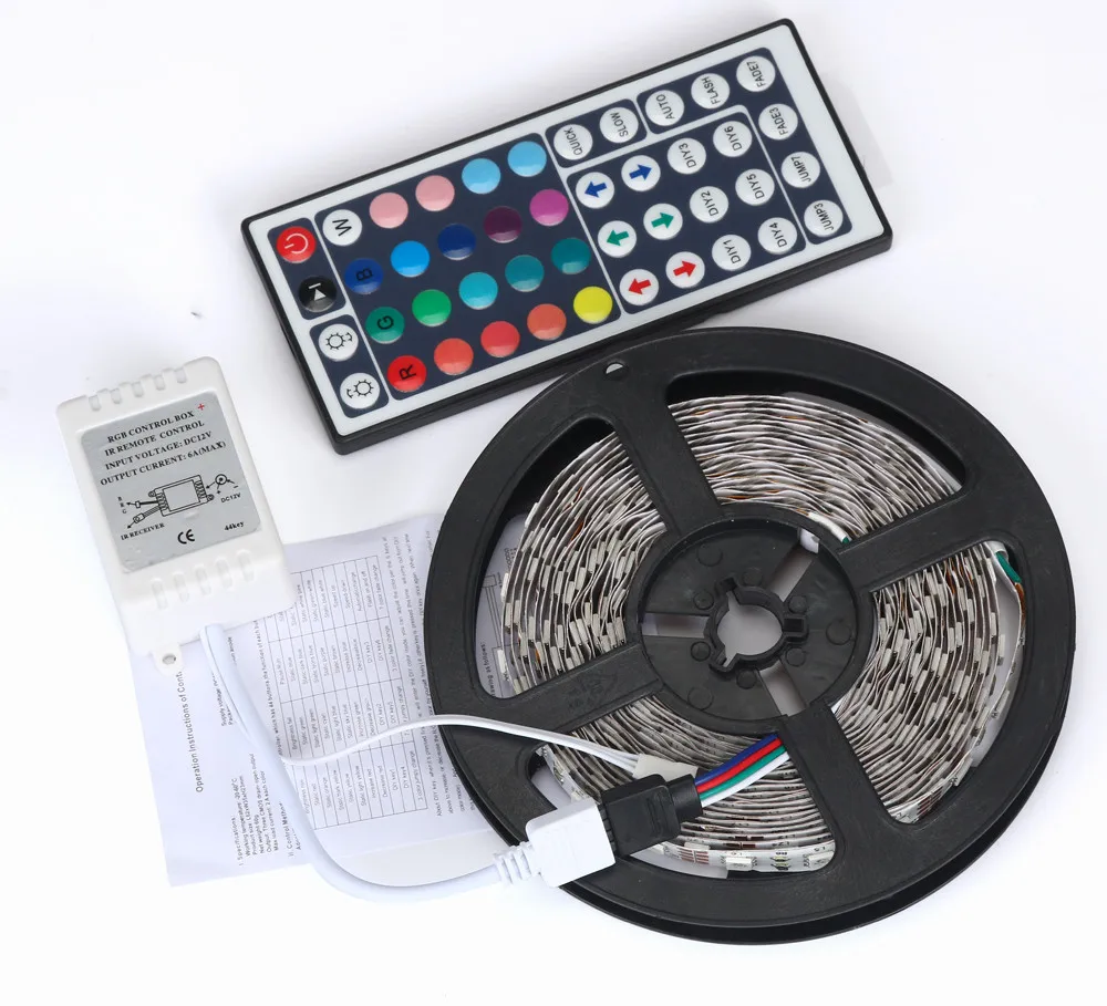 3528 LED Strip RGB  LED Strip Lights SMD Lights String 12V DC non-Waterproof IP33 510M 44 Key remote control Striscia 35SEP11 (2)