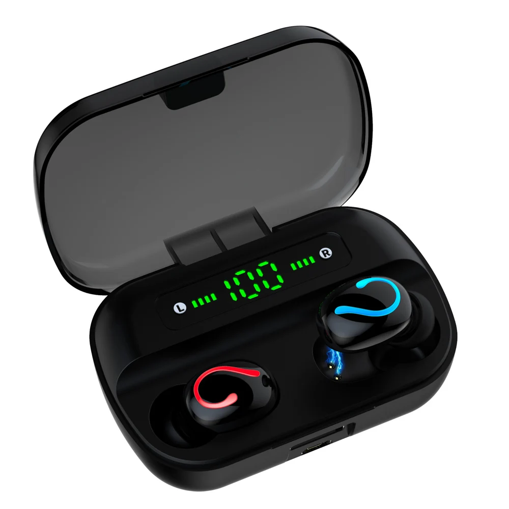 Q81-blcak YUNAO HBQ Q61 беспроводные Bluetooth наушники с шумоподавлением HD спортивные наушники 2600 мАч Eadphones чехол можно заряжать мобильный телефон - Цвет: Q81-blcak