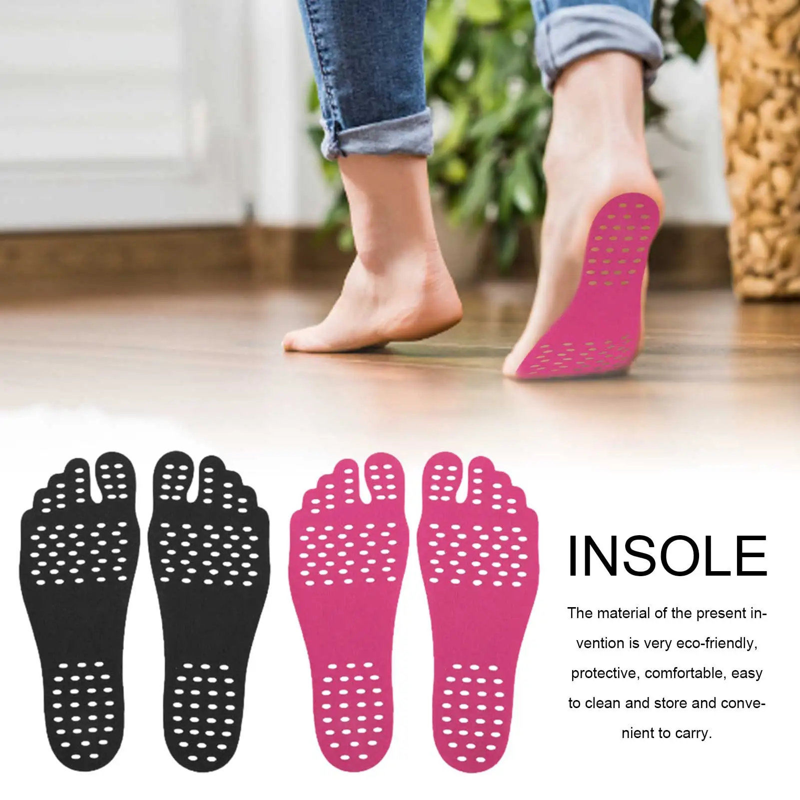 Barefoot Slippers Invisible Foot Pads Insoles Non-slip Outdoor Beach Pool 