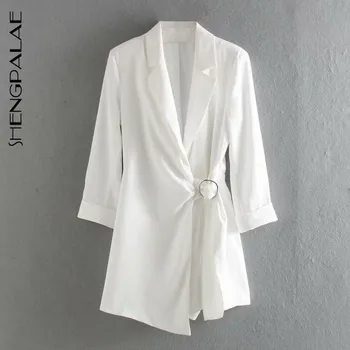 

SHENGPALAE 2020 Fashion Summer Women Blazers And Jackets Work Office Lady Suit Slim Business Irregular White Coat ZA3786