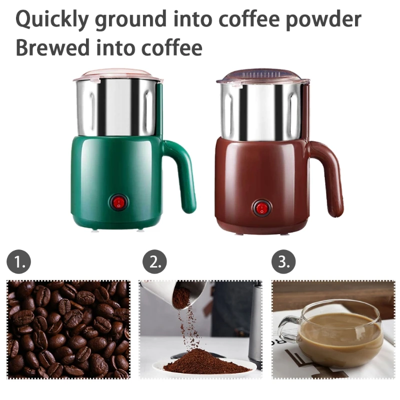 Electric Coffee Grinder UK/US/EU Plug w/ 4 Stainless Steel Blade for Beans Bay Leaf Dried Chili