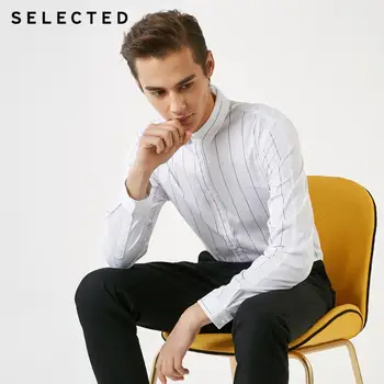 

SELECTED Men's Slightly Stretch Vertical Stripes Long-sleeved Shirt S|419105520