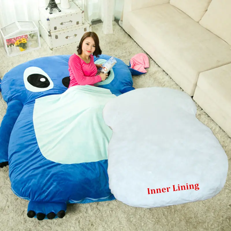120x200CM Planetdog Stich One Piece Design Lazy Sofa Bed Cover Tatami Mat Without Filler Cotton Inside