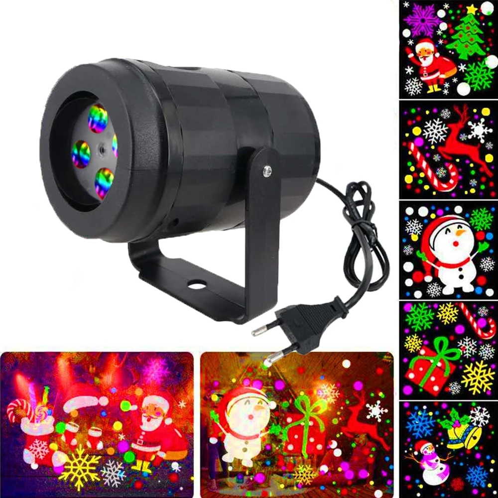 Christmas Snowflake Laser Rotating Light Snowfall Projector Move Snow Indoor Garden Laser