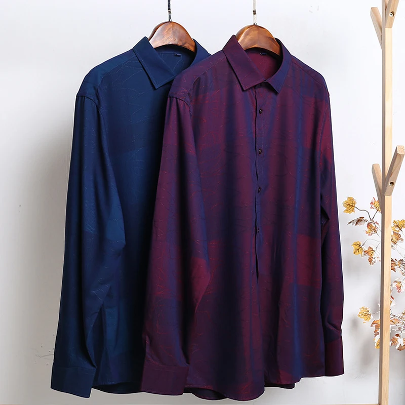 Большие размеры 4XL 5XL 6XL 7XL мужская большая клетчатая рубашка, деловая Повседневная рубашка с длинными рукавами для папы, Мужская брендовая одежда