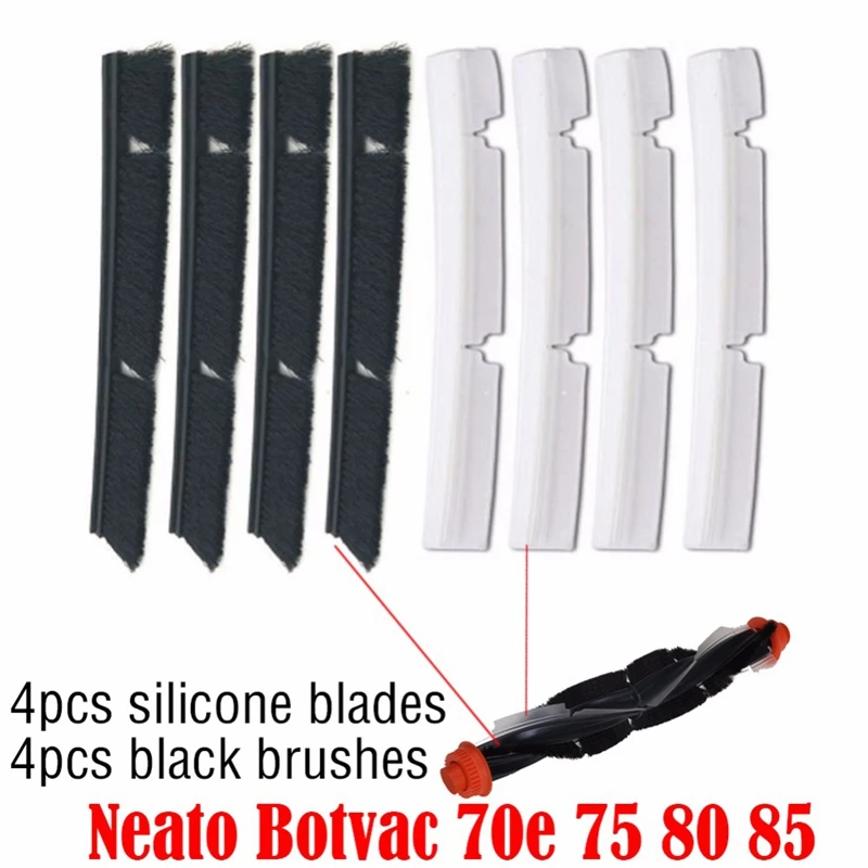 4xSilicone лезвия + 4 xbraces Замена для Neato Botvac 70e 75 80 85 все D-Series подключенные детали пылесоса аксессуары