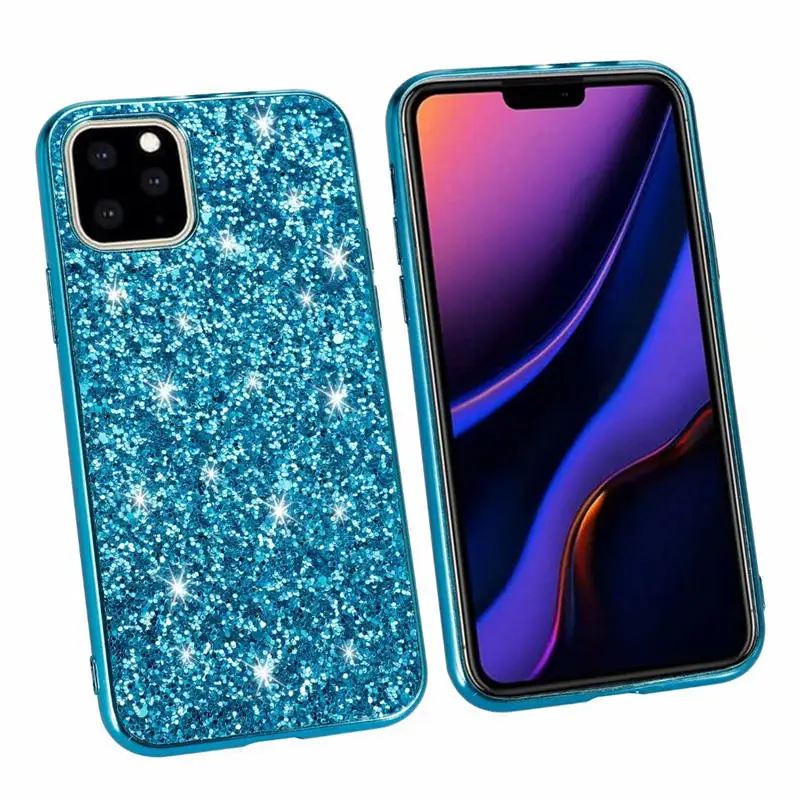 Чехол для iphone 11 i phone11 pro max блестящий силиконовый чехол с блестками чехлы