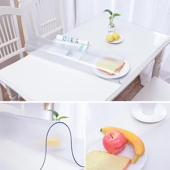 

Soft Glass Tablecloth Transparency PVC table cloth Waterproof Oilproof Clear Table Cover Protector Tablecloth Pad for Kitchen