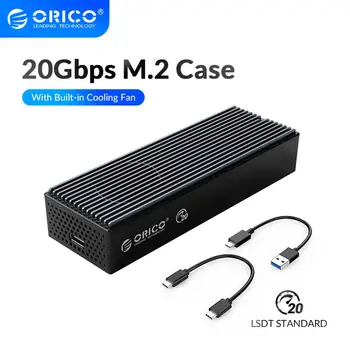

ORICO LSDT 20Gbps M.2 NVME SSD Case with Built-in Cooling Fan Type-C M2 NVME SSD Enclosure For M.2 NVME 2230 2242 2260 2280 SSD