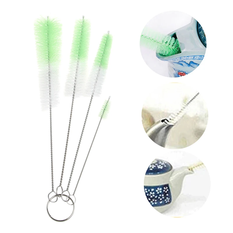 

Mini Bristle Brushes Teapot Sink Overflows Spout Bottle Cleaning
