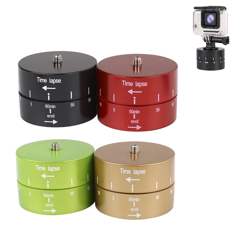 

60min Time Lapse 360 degree Rotating Automatic Timer Tripod Head Photography Delay Tilt Head for GoPro7 6 5 DJI OSMO Action Sj9