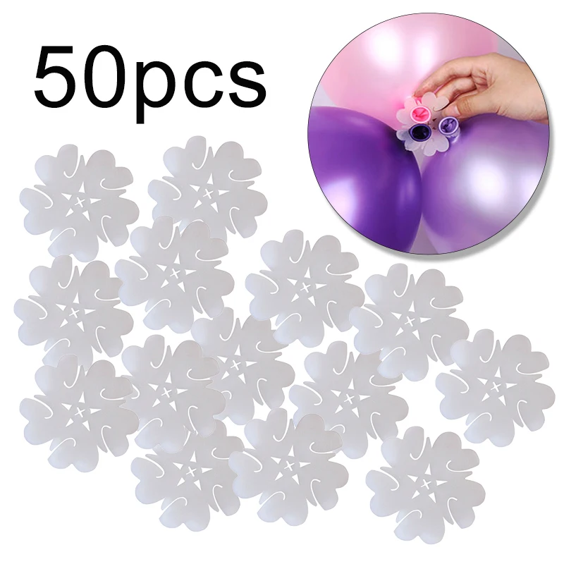  50pcs Balloons Arch Stand 6.5cm Balloon Connectors Clips Decor Birthday Wedding Balloon Clips Decor