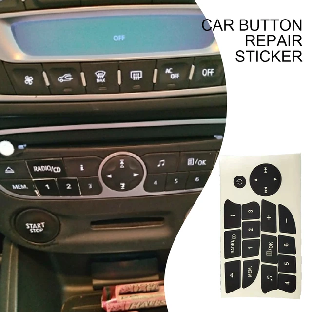 Car Button Repair Stickers CD Radio Audio Button Repair Decals Stickers Decorations Automobiles Accessories New 2021 For Renault 3