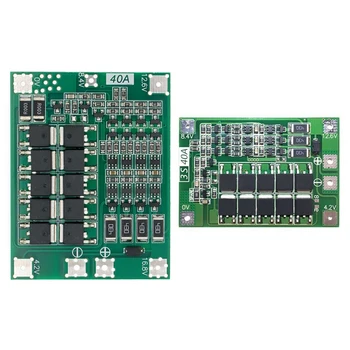 

2 Pcs 40A 18650 Li-Ion Lithium Battery Charger Bms Board Pcb Protection Module with Balance-3S & 4S