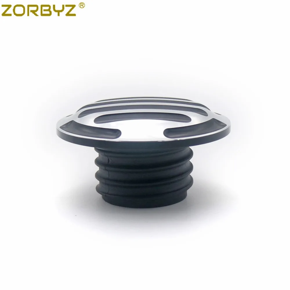 ZORBYZ мотоцикл черный/хром CNC кромка резки вентилируемый газовый бак крышка топливная Крышка для Harley Sportster XL 883 Dyna Touring