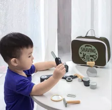 

Girls Boys Gift Pretend Play Role Play Set Barbershop Salon Kit Hair Clipper Razor Hair Cutting Toys Wooden Hairdressing Scissor