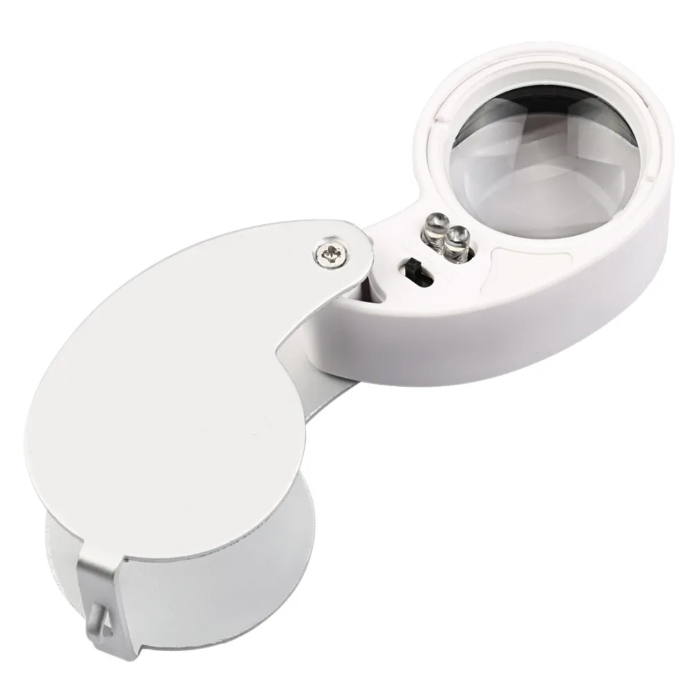 40X Mini Loupe Illuminated Magnifier Glass Eye Jewelers LED Lights Portable Folding Magnifying for Jewelry Coins Stamps Antique jewelry magnifier jewelry magnifying glass magnifying glass