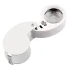 40X Mini Loupe Illuminated Magnifier Glass Eye Jewelers LED Lights Portable Folding Magnifying for  Jewelry Coins Stamps Antique ► Photo 3/6