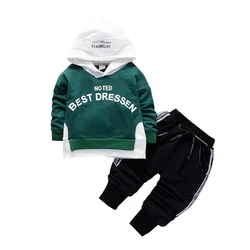 Sweat à capuche en coton pour enfants, survêtement pour bébés garçons et filles, vêtements à la mode, nouvelle collection printemps pièces/ensembles 